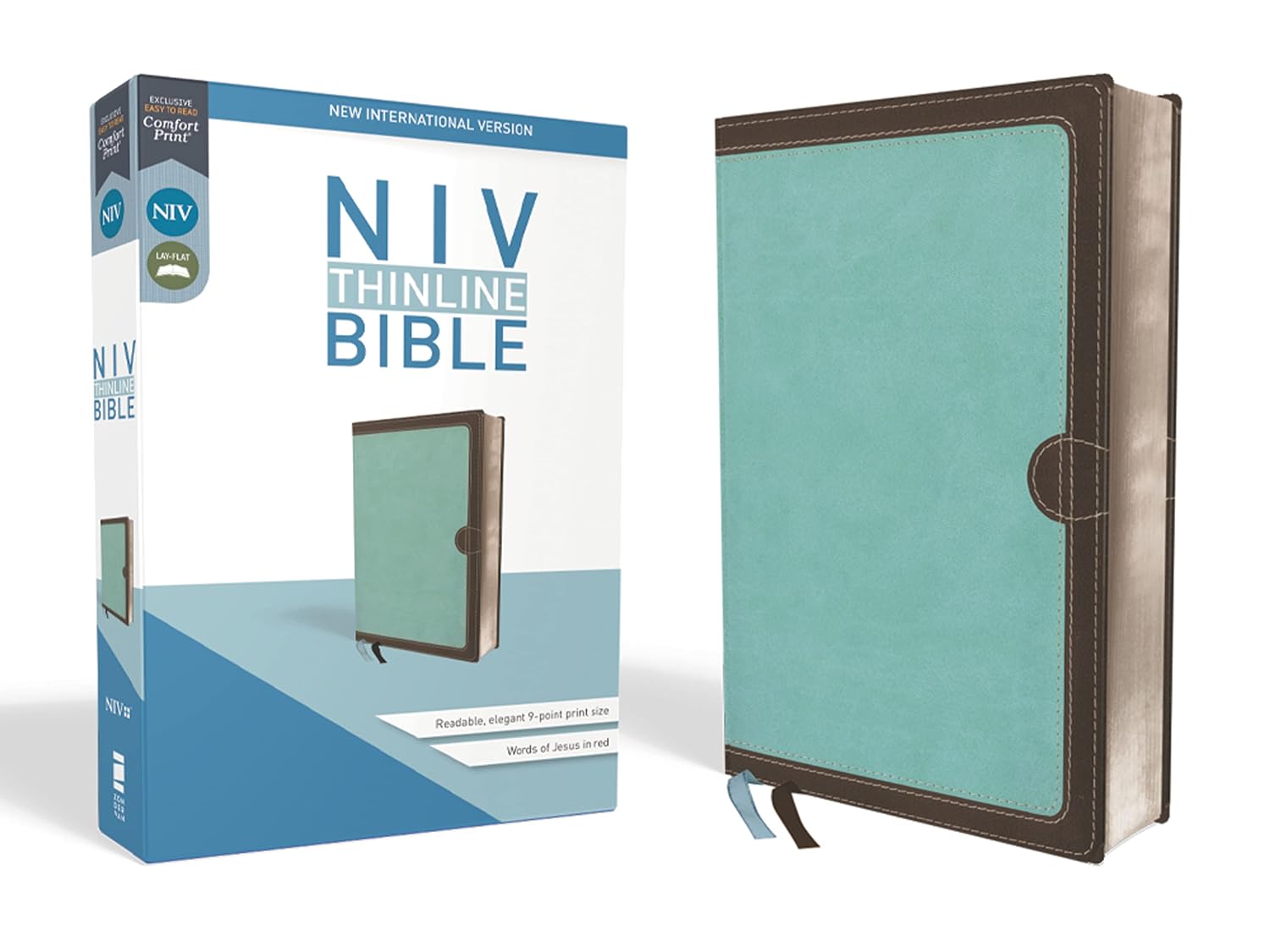 NIV Thinline Bible L/S Turquoise/Chocolate - Zondervan